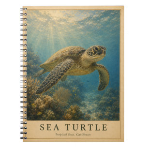 Sea Turtle Caribbean VINTAGE Notebook