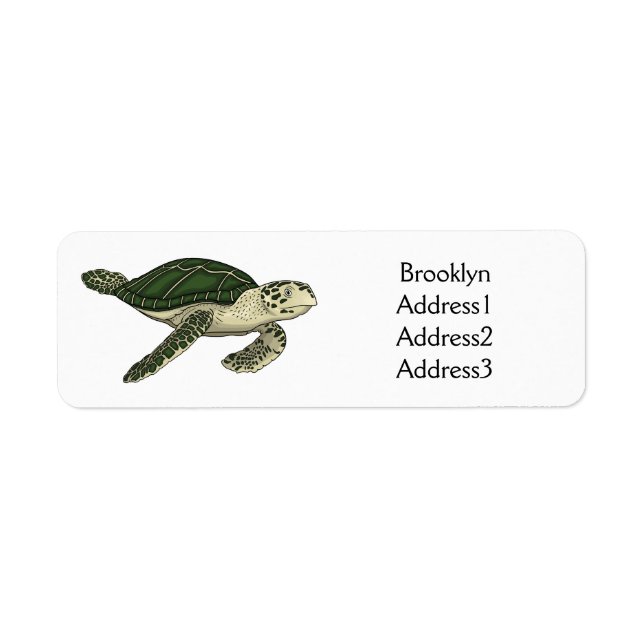 Sea turtle cartoon illustration (Front)