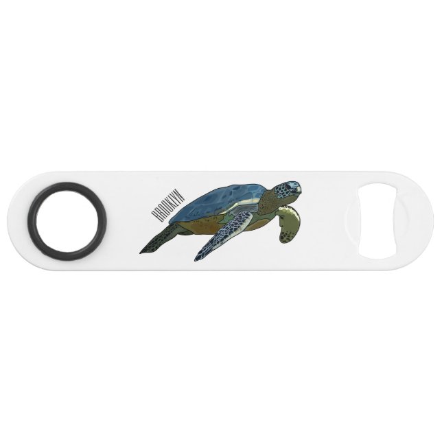 Sea turtle cartoon illustration (Front (Horizontal))