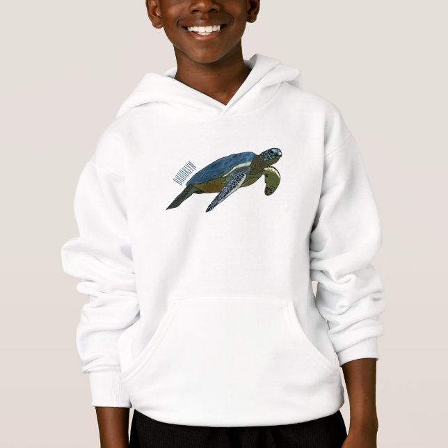 Sea turtle cartoon illustration (Front)