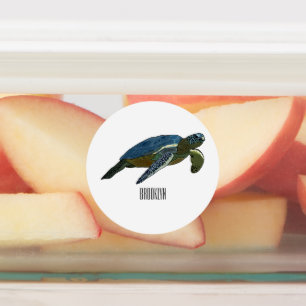 Sea turtle cartoon illustration