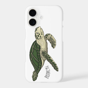 Sea turtle cartoon illustration 
