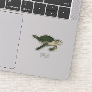 Sea turtle cartoon illustration