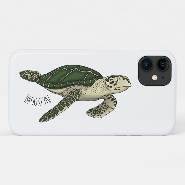 Sea turtle cartoon illustration  Case-Mate iPhone case (Back (Horizontal))