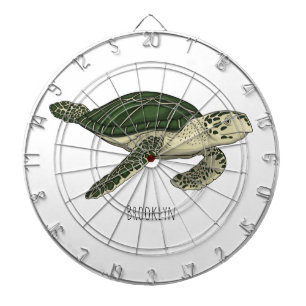 Sea turtle cartoon illustration  dartboard