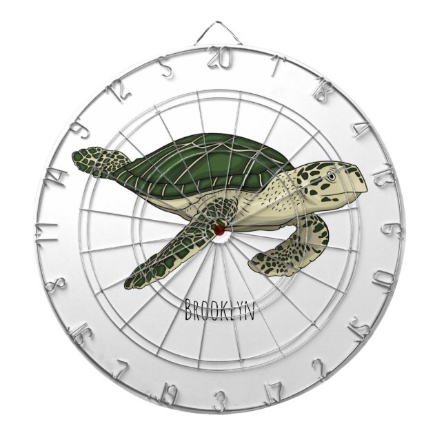 Sea turtle cartoon illustration  dartboard (Front)
