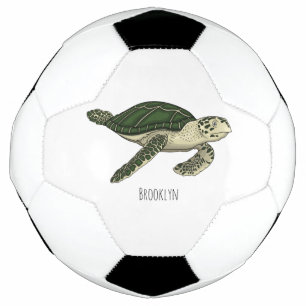 Sea turtle cartoon illustration football