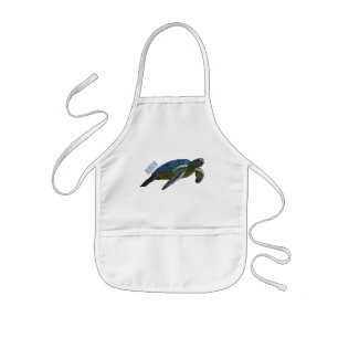 Sea turtle cartoon illustration kids apron