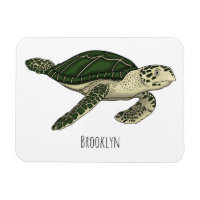Sea turtle cartoon illustration