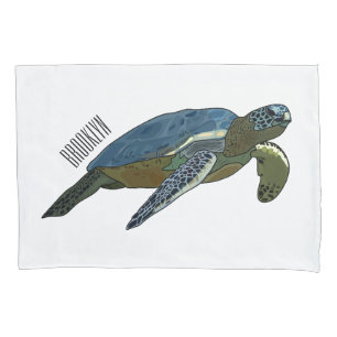 Sea turtle cartoon illustration pillowcase
