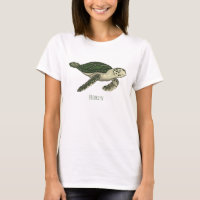 Sea turtle cartoon illustration 