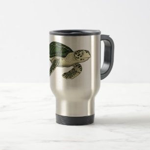 Sea turtle cartoon illustration  travel mug