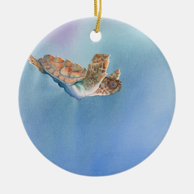 sea turtle ceramic tree decoration (Front)