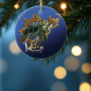  Sea Turtle Ceramic Tree Decoration
