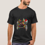 Sea Turtle Christmas Lights Funny Santa Hat Merry  T-Shirt<br><div class="desc">Sea Turtle Christmas Lights Funny Santa Hat Merry Christmas V Neck</div>