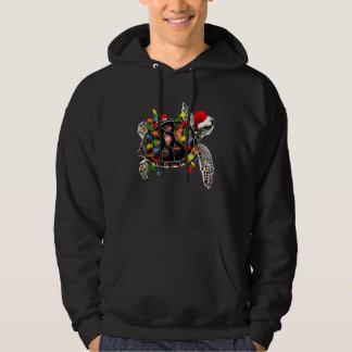Sea Turtle Christmas Lights  Santa Hat Merry Chris Hoodie