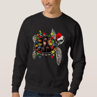 Sea Turtle Christmas Lights  Santa Hat Merry Chris Sweatshirt