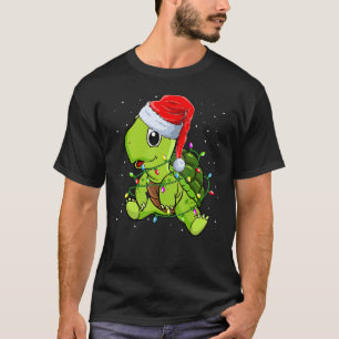 Sea Turtle Christmas Lights Santa Hat Merry Chris T-Shirt