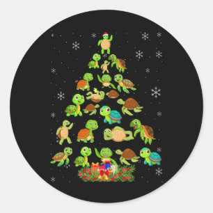 Sea Turtle Christmas Tree Matching Family Xmas Tre Classic Round Sticker