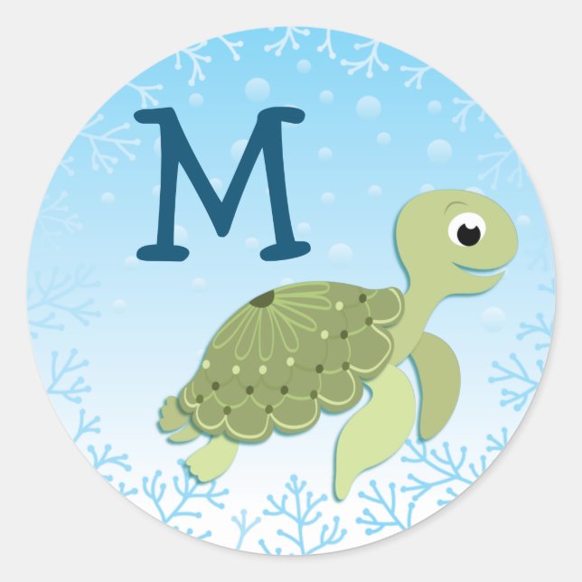 Sea Turtle Classic Round Sticker (Front)