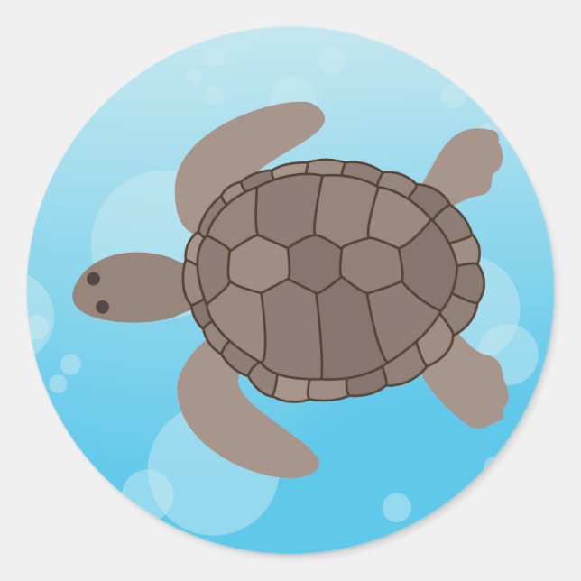 Sea Turtle Classic Round Sticker (Front)