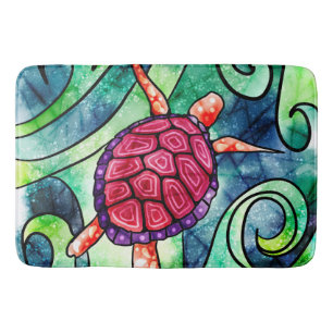 Sea Turtle Colorful Tropical Bath Mat