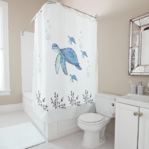 Sea Turtle, Colourful, Fun, Nature Shower Curtain