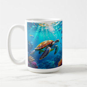 Sea Turtle Colourful Underwater Scene   Coffee Mug