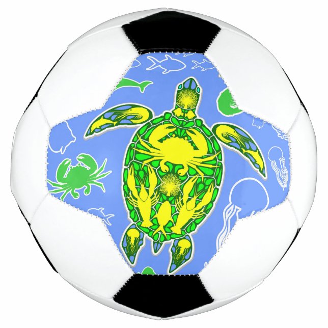 Sea Turtle Coral Reef Marine Life Symbol  Football (Front)
