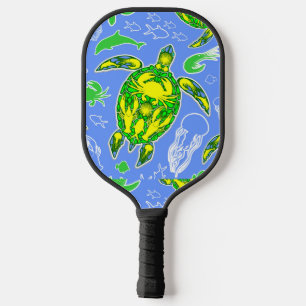 Sea Turtle Coral Reef Marine Life Symbol  Pickleball Paddle