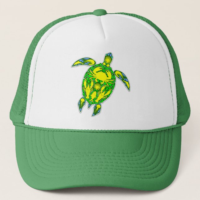 Sea Turtle Coral Reef Marine Life Symbol  Trucker Hat (Front)