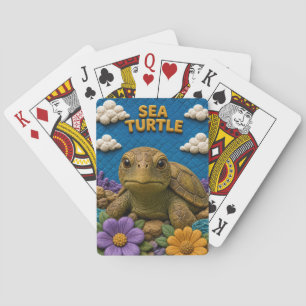 Sea Turtle Coral Shelf Modern KlayKoo Playing Cards
