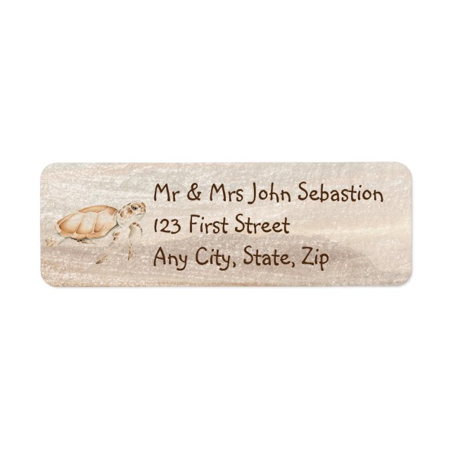 Sea Turtle Customisable Address Label  (Front)