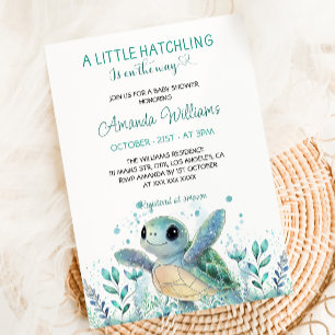 Sea Turtle Cute Baby Shower  Invitation