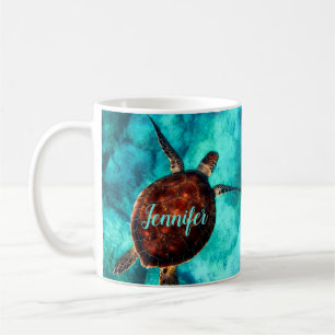 Sea Turtle Design Personalised Coffee Mug Cup