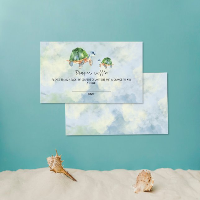 Sea Turtle - diaper raffle ticket Enclosure Card (Creator Uploaded)