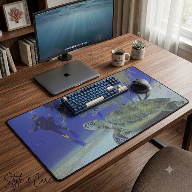 Sea Turtle Dive Desk Mat – Underwater Adventure (Sea Turtle Dive Desk Mat – Underwater Adventure)