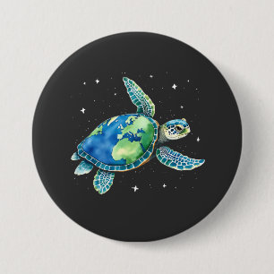 Sea Turtle Earth Day 2025 Sea Animals  7.5 Cm Round Badge