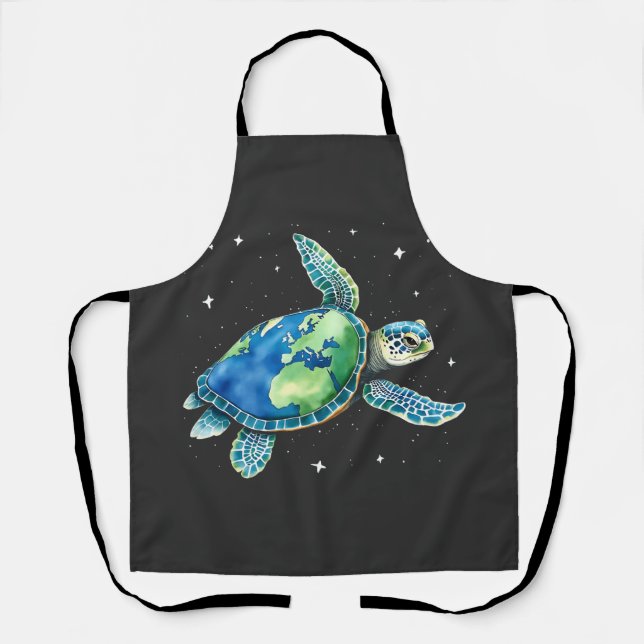 Sea Turtle Earth Day 2025 Sea Animals  Apron (Front)