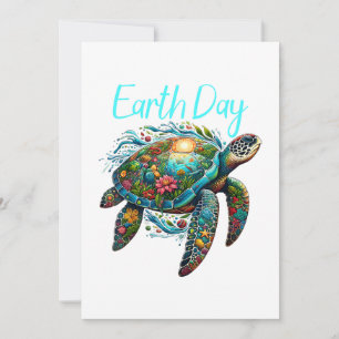 Sea Turtle Earth Day Invitation