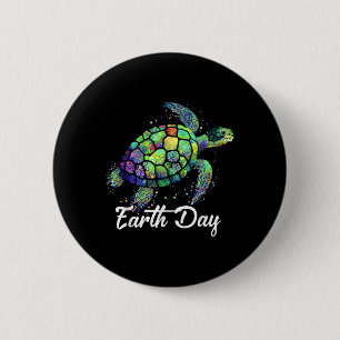 Sea Turtle Earth Day Natural Save The Earth Mens W 6 Cm Round Badge