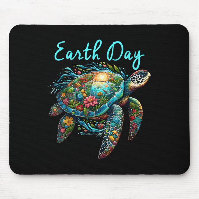 Sea Turtle Earth Day Save The Earth  Mouse Mat (Front)