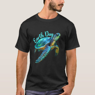Sea Turtle Earth Day Save The Earth Planet Women M T-Shirt