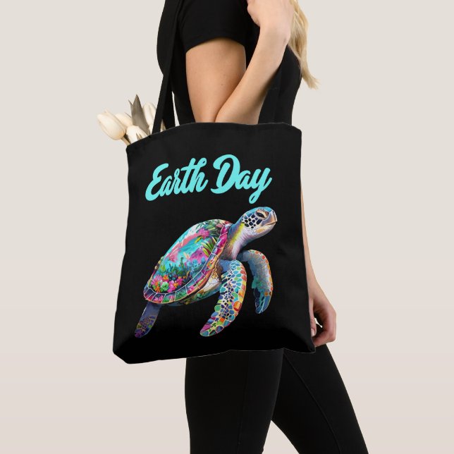Sea Turtle Earth Day Save The Earth  Tote Bag (Close Up)