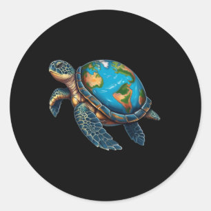 Sea Turtle Earth Day Save The Planet Women Men Kid Classic Round Sticker