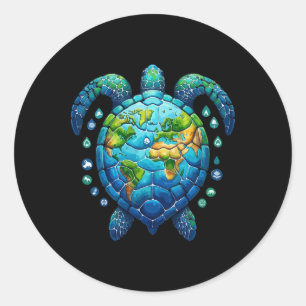 Sea Turtle Earth Day Sea Animals Women Men Sea Tur Classic Round Sticker
