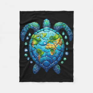 Sea Turtle Earth Day Sea Animals Women Men Sea Tur Fleece Blanket