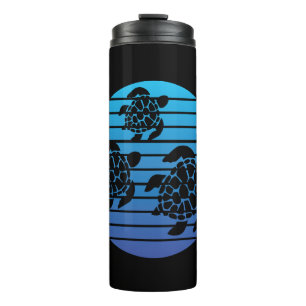 Sea Turtle Family Blue Ocean Swimming Thermal Tumbler