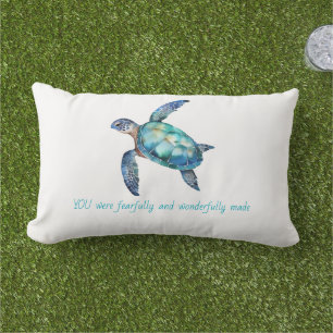 Sea Turtle Fearfully & Wonderfully Made Outdoor Lumbar Cushion