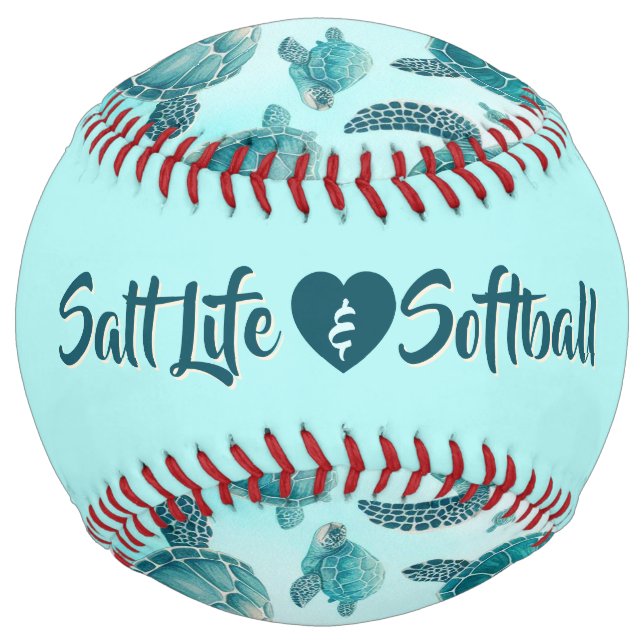 Sea Turtle Friends (personalize) Softball (Back)